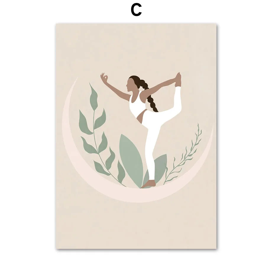 Calming Zen Canvas Painting Nordic Posters Prints Wall Art Pictures For Living Room Home Decor Boho Lotus Yoga Girl Meditation Peaceful Pleasures Health and Wellness T80475-03 40x50cm Unframed