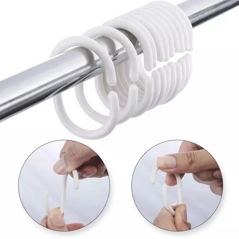 12PCS Plastic Shower Curtain Hooks for Easy Replacement Peaceful Pleasures Health and Wellness