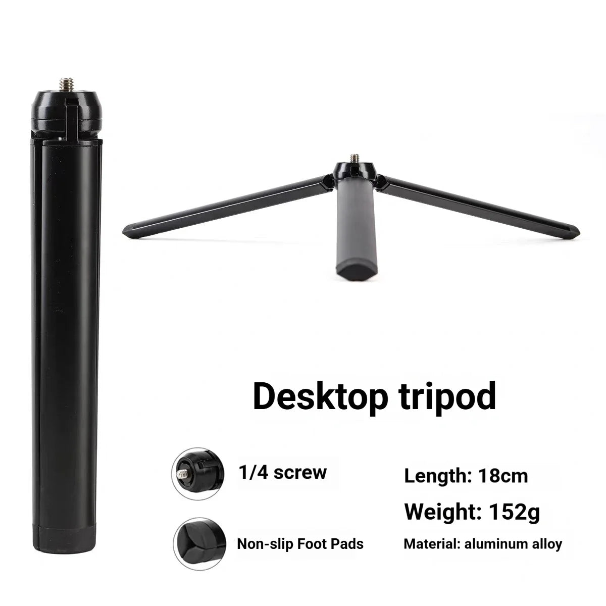 Mini Metal Alloy Tripod for DJI, Insta360 & GoPro Cameras