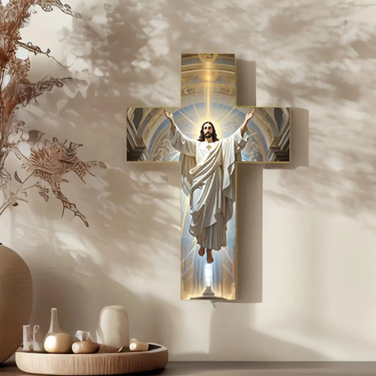 Vintage Handmade Jesus Wall Cross | Religious Home Decor Religious Wall Decor Peaceful Pleasures Health and Wellness China Mainland