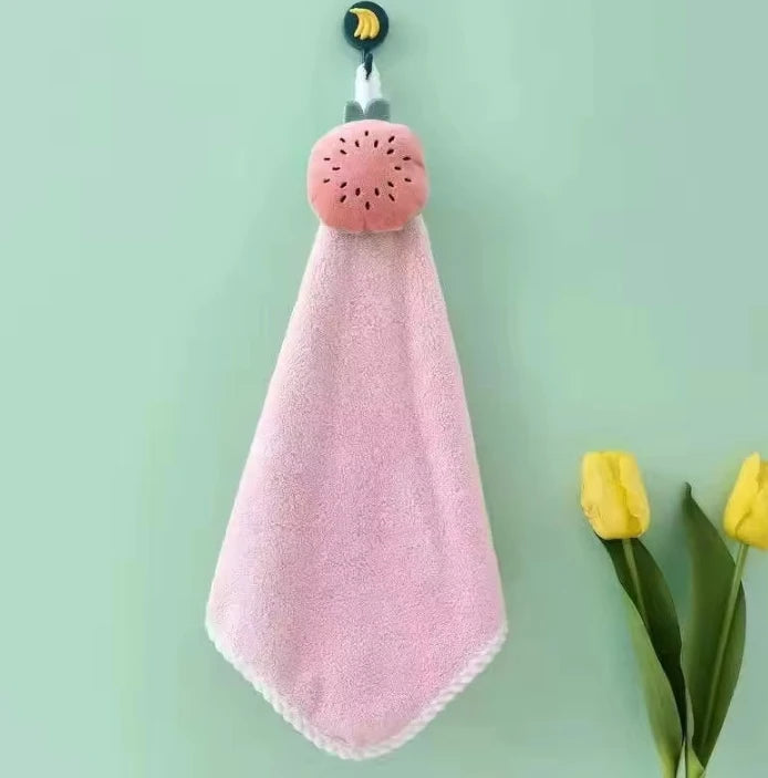Coral Fleece Hangable Thicken Towel CartoonTowel Cute Absorbent Hand Towels Cleaning Cloth Rag Handkerchief Peaceful Pleasures Health and Wellness 1PCs 2