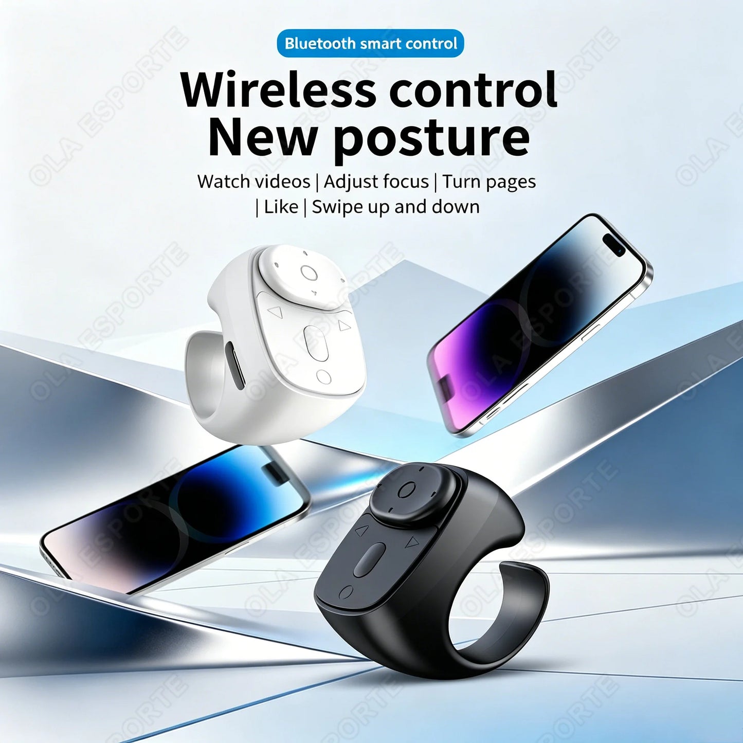 Bluetooth Ring Remote – Page Turner for iOS & Android Devices