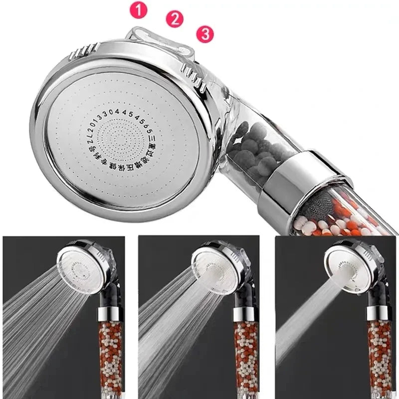 3-Mode High Pressure Handheld Shower Head | Water-Saving Filter