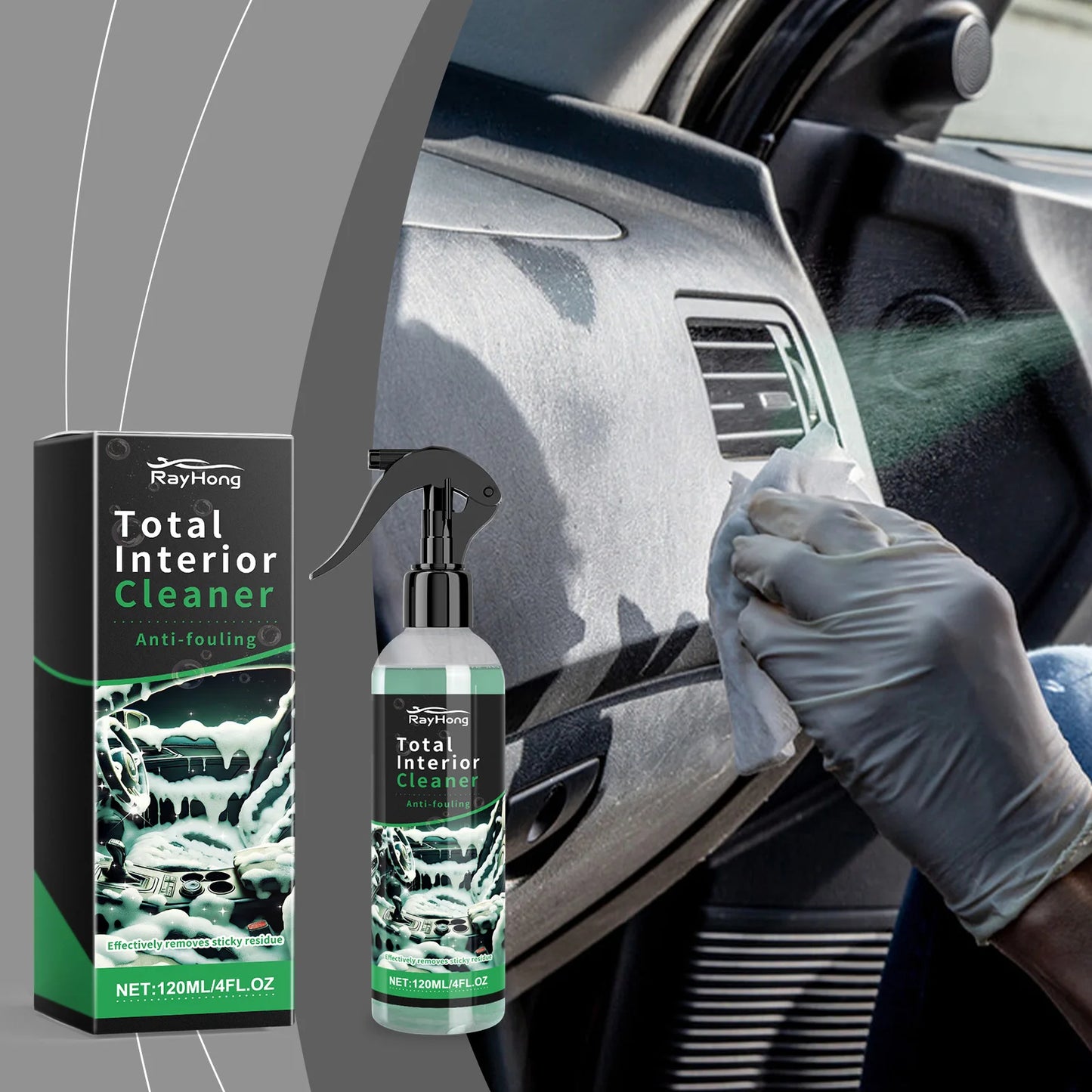 Car Interior Foam Cleaner Spray – Leather, Dash & Seat Detailer