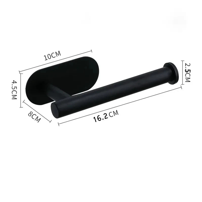 Adhesive Toilet Roll Holder | 304 Stainless Steel, No Drill