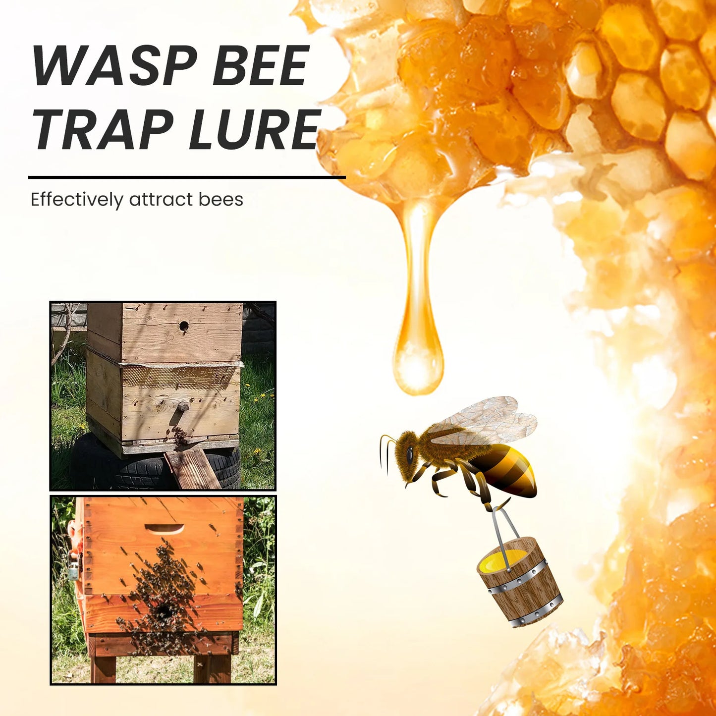 Bee Attractant Lure Queen Pheromone Swarm Trap Bait 30ml