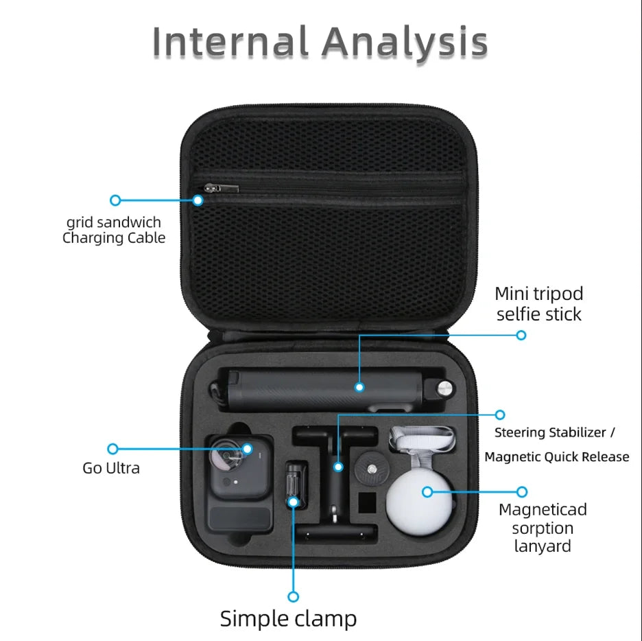 Insta360 GO Ultra Carrying Case | Portable PU Storage Bag