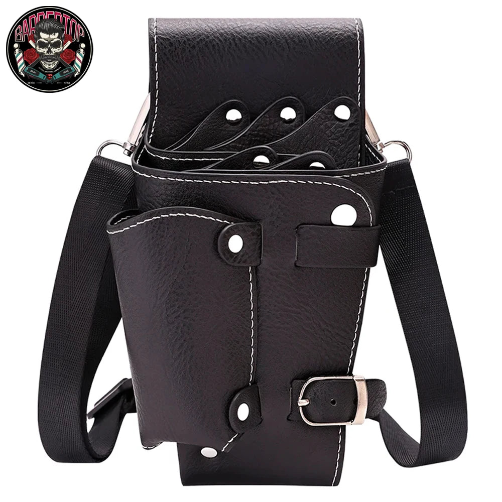 Hairdressing Scissors Waist Shoulder Belt Bag PU Leather Shears Storage Bag Salon Professional Hairdressing Stylist Scissors Bag Peaceful Pleasures Health and Wellness