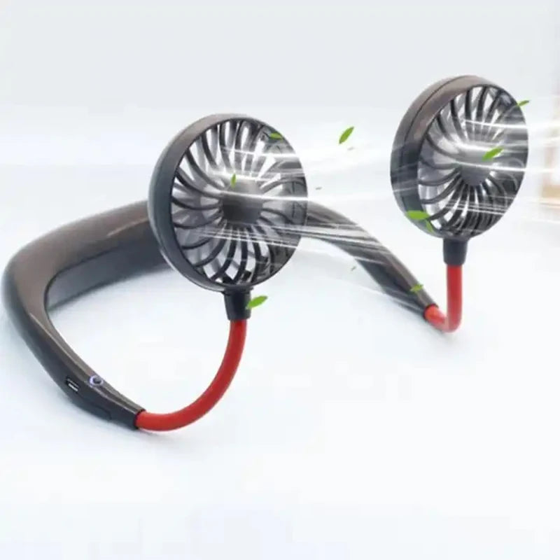 Mini neck cooling fan for outdoor sports, personal fan, mini portable neck-mounted hands-free quiet neck fan, USB charging Peaceful Pleasures Health and Wellness