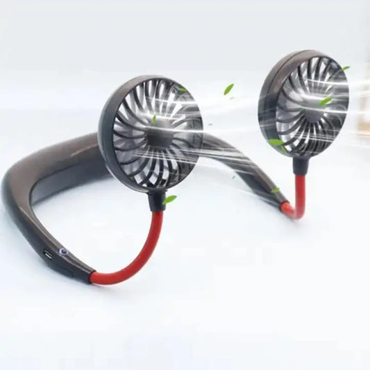 Mini neck cooling fan for outdoor sports, personal fan, mini portable neck-mounted hands-free quiet neck fan, USB charging Peaceful Pleasures Health and Wellness