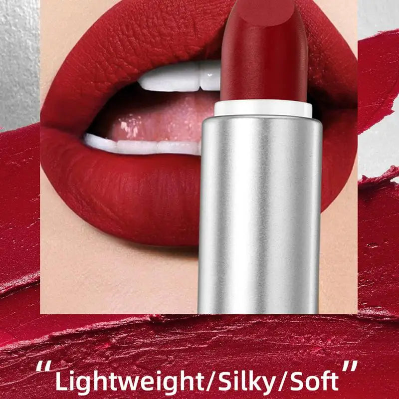 Waterproof Matte Lipstick – Long-Lasting Velvet Nude & Bold Shades