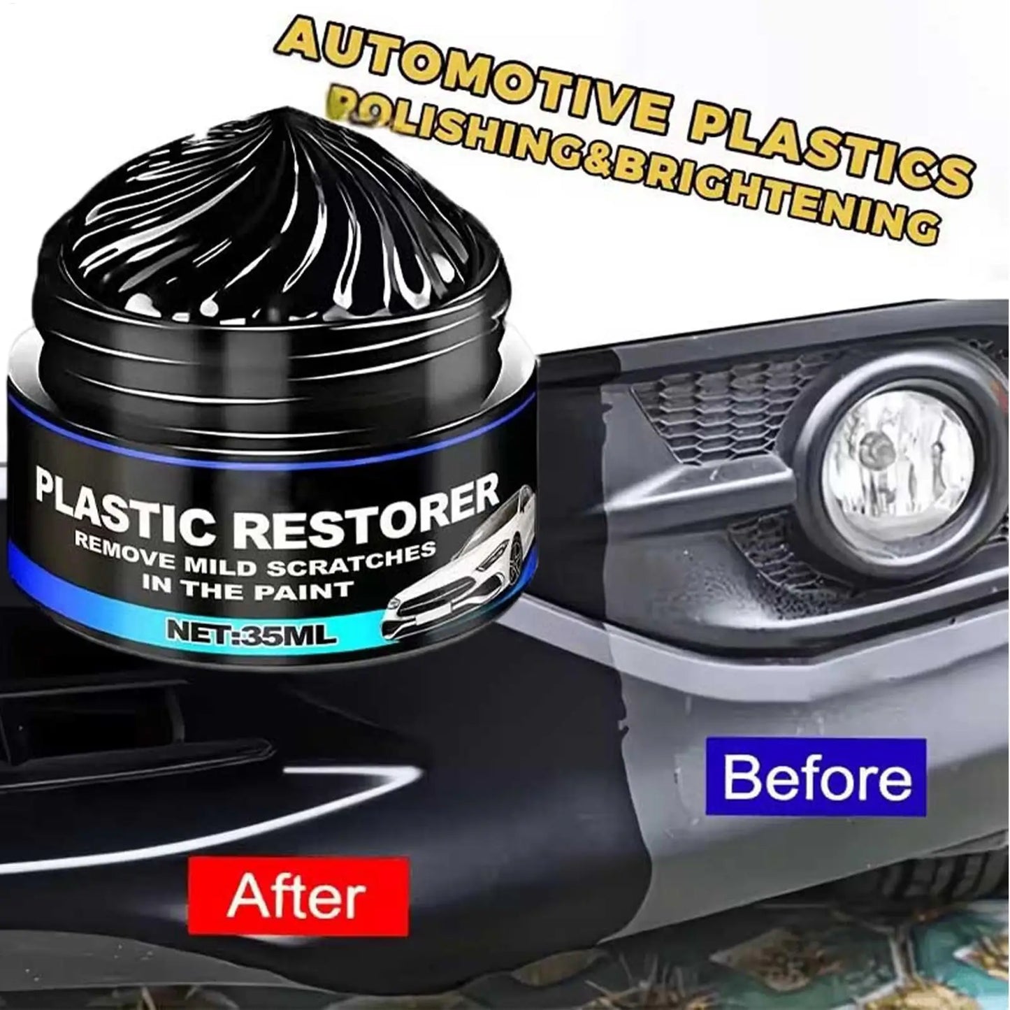 Tire Polishing Paste – Black Shine Wax + Sponge for Cars & Trucks
