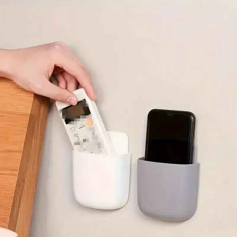 Wall Mounted Phone Charging Holder & Remote Organizer – 2 Pack