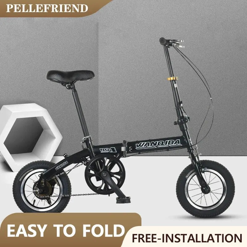 Folding Mountain Bike 12" | Unisex Off-Road Steel Frame Bicycle