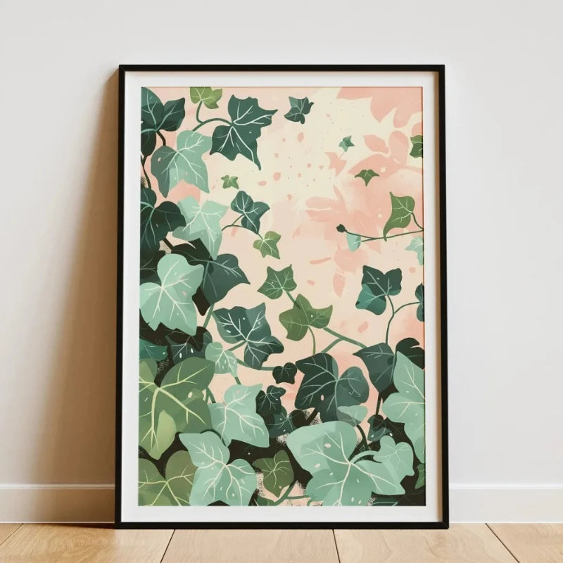 Minimalist Bamboo Tropical Leaf Botanical Canvas Wall Art Print