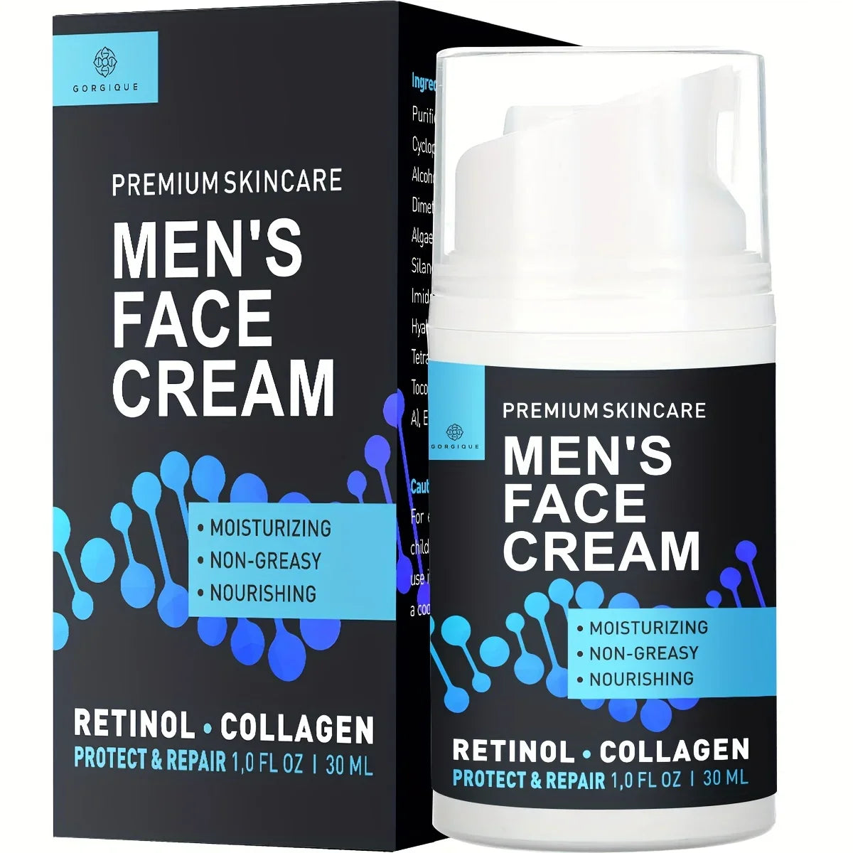 GORGIQUE Men's Collagen Face Cream – Day & Night Moisturizer