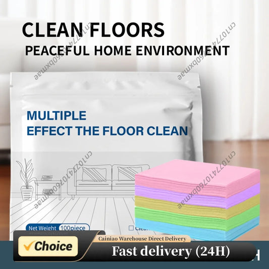 100Pcs Powerful Floor Cleaning Sheets Gentle Effection Concentrated Floor Cleaner Toilets Cleaning Tablets for Kitchen Bathroom Peaceful Pleasures Health and Wellness