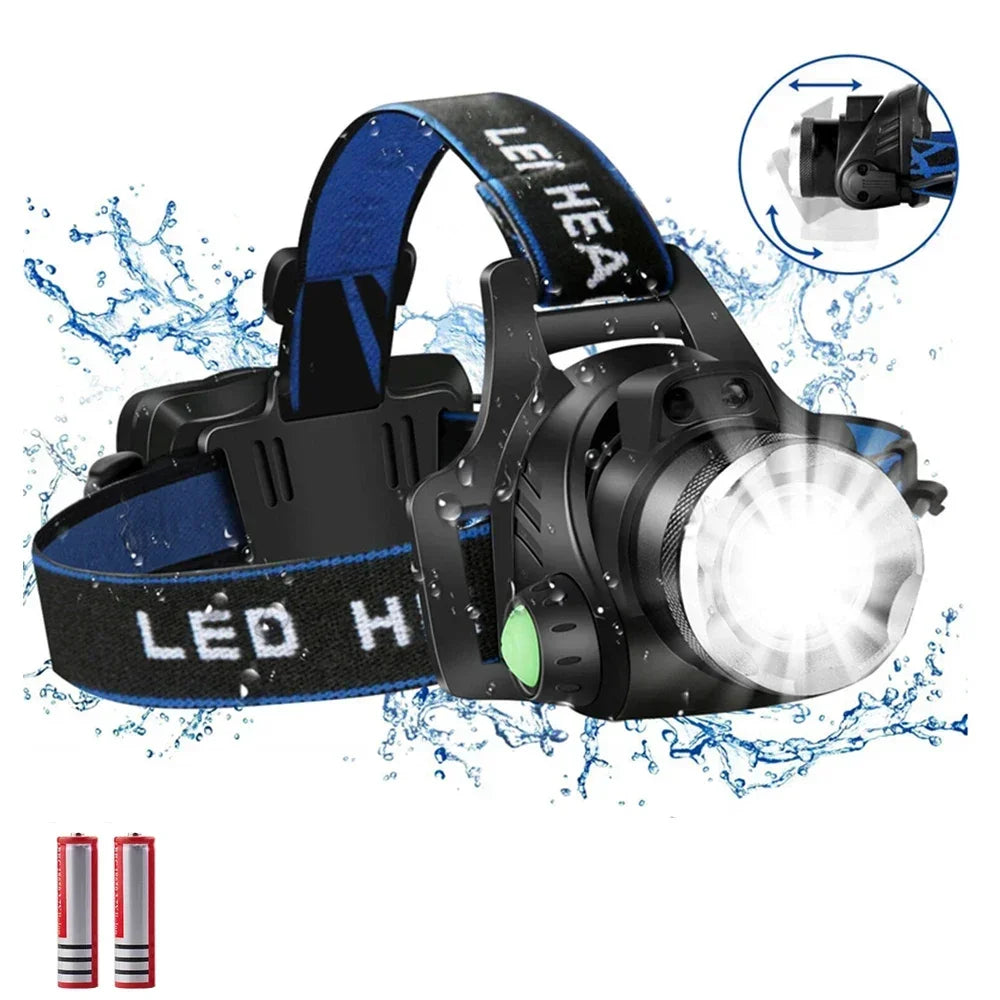 POCKETMAN 30000LM LED Headlamp – Zoomable, Waterproof, 3 Modes