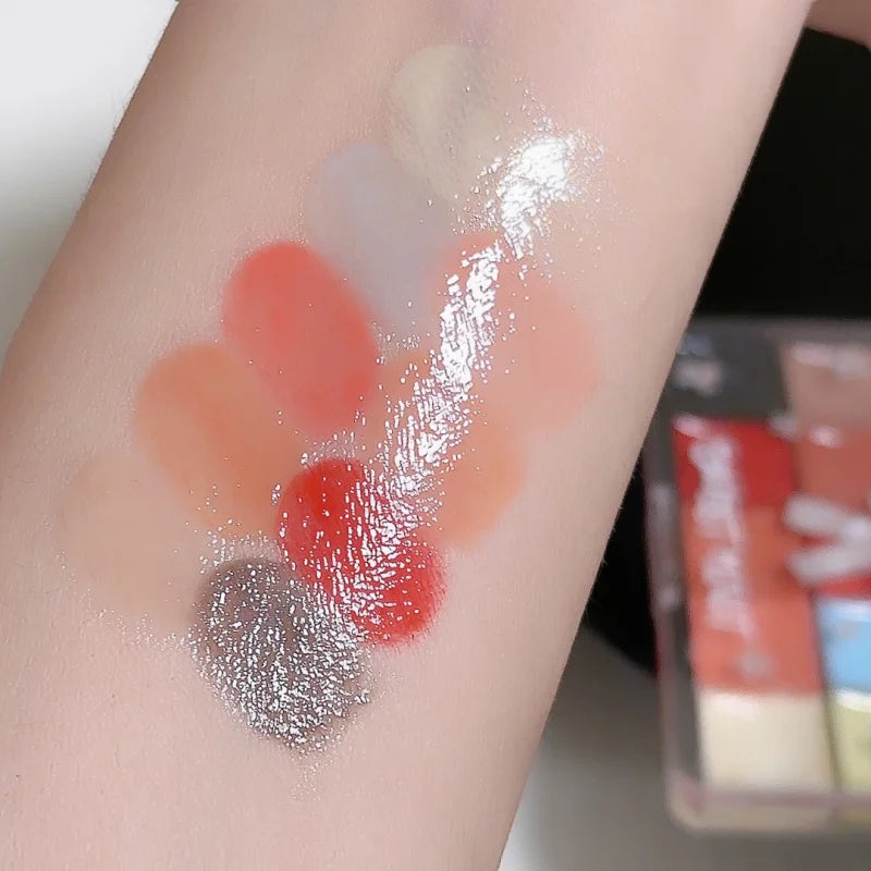 2PCS Ten-Color Tinted Lip Jelly Palette, Naturally Moisturizing, Non-Transferable, Mirror-Finish Lipstick and Lip Glaze01 # Peaceful Pleasures Health and Wellness