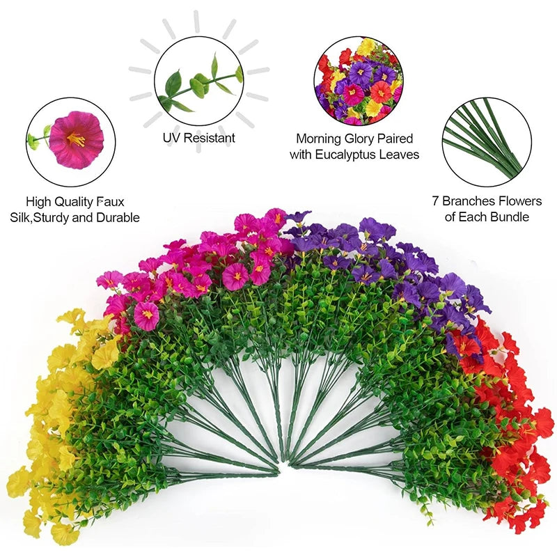 35CM Silk Morning Glory Artificial Flower | UV-Protected Decor