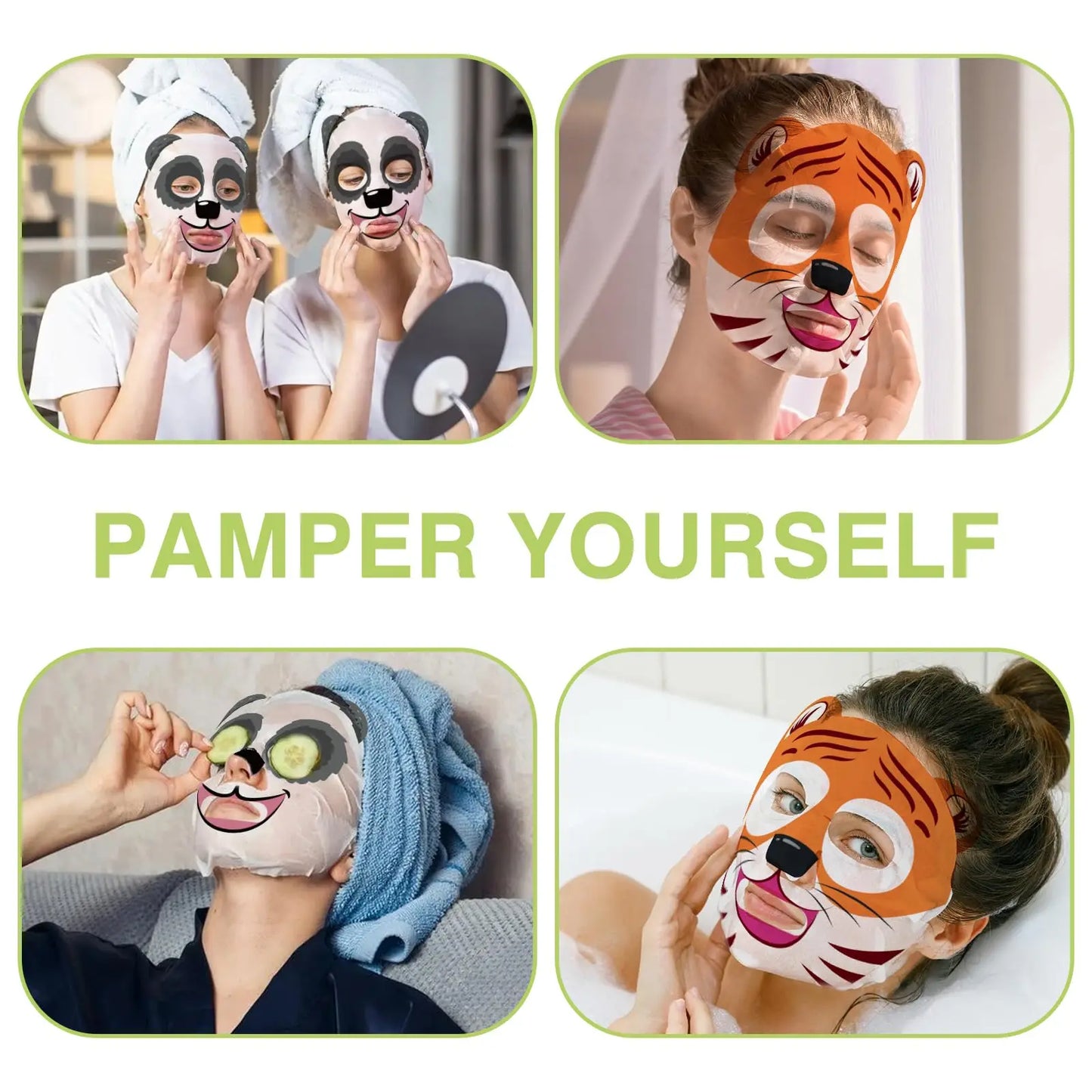 Animal Character Kids & Teens Collagen Sheet Spa Masks – Hydrating Moisturizing Face Mask Gift Set | CPNP Certified | 5 Pack Peaceful Pleasures Health and Wellness