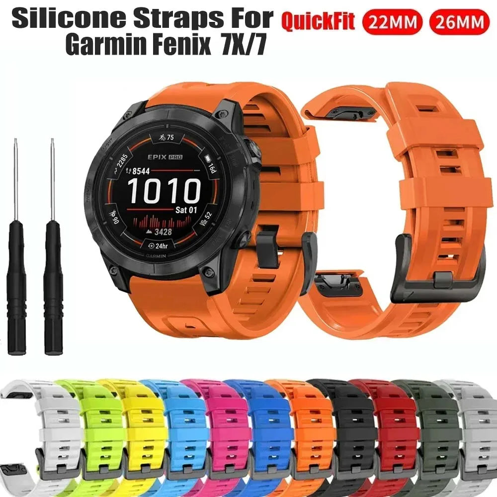 Silicone Watch Band for Garmin Fenix 7X 6X 5X – 22mm & 26mm Peaceful Pleasures Health and Wellness