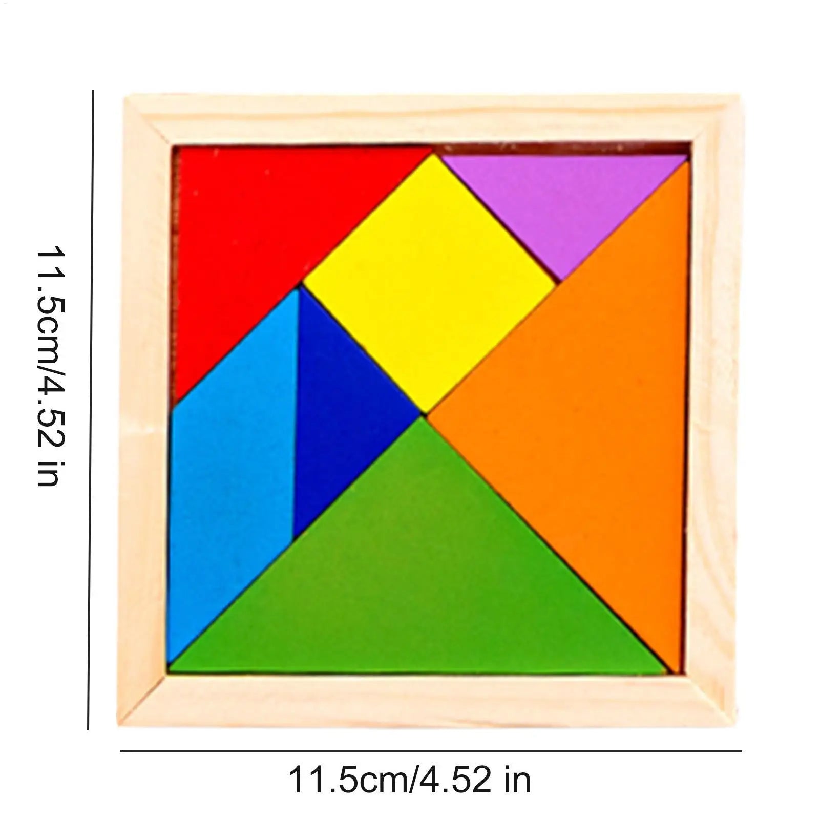 Wooden Tangram Puzzles For Kids With 7 Colored Pieces Educational Brain Teaser Learning Toy For Boys And Girls Fun Party Favor Peaceful Pleasures Health and Wellness