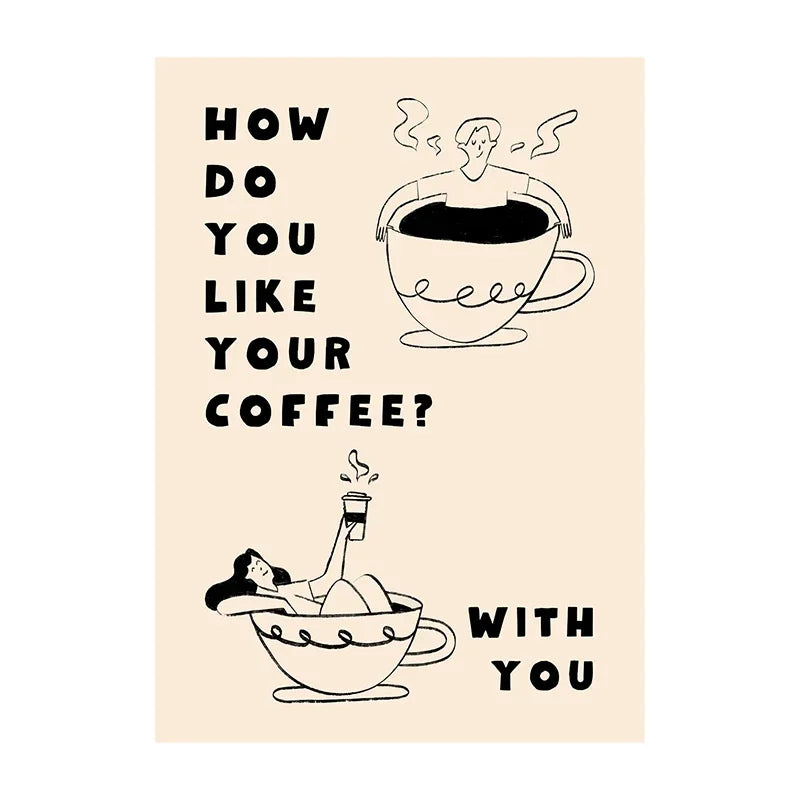 Funny Coffee Diver Canvas Wall Art | Kitchen Decor Print