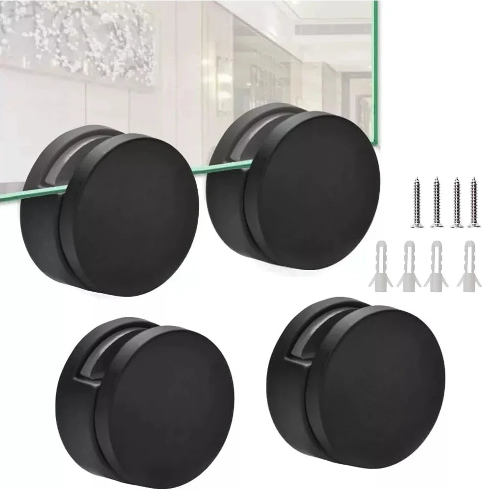 4-Pack Zinc Alloy Frameless Mirror Clips | Wall Mounting Kit