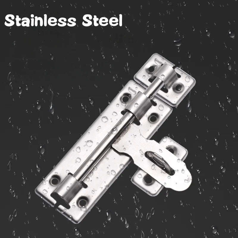 1 Set 4/6/8 Inch Hardware Door Lock,Stainless Steel Barrel Bolt Latch With Padlock Clasp for Locking Door Window Drawer Cupboard Peaceful Pleasures Health and Wellness