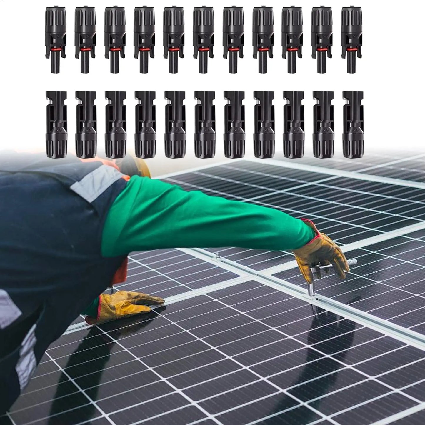 MC4 Solar Panel Connectors 10-Pair Waterproof Kit + Spanner Solar Cable Connectors Peaceful Pleasures Health and Wellness