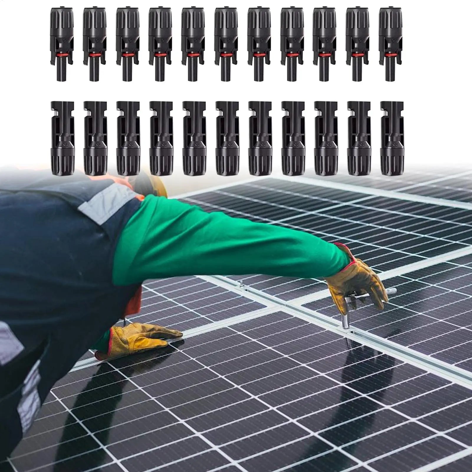 MC4 Solar Panel Connectors 10-Pair Waterproof Kit + Spanner Solar Cable Connectors Peaceful Pleasures Health and Wellness