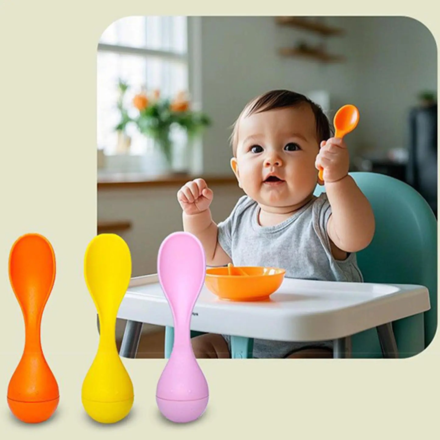 Self-Standing Toddler Spoon | Non-Stick Food-Grade PP Utensil