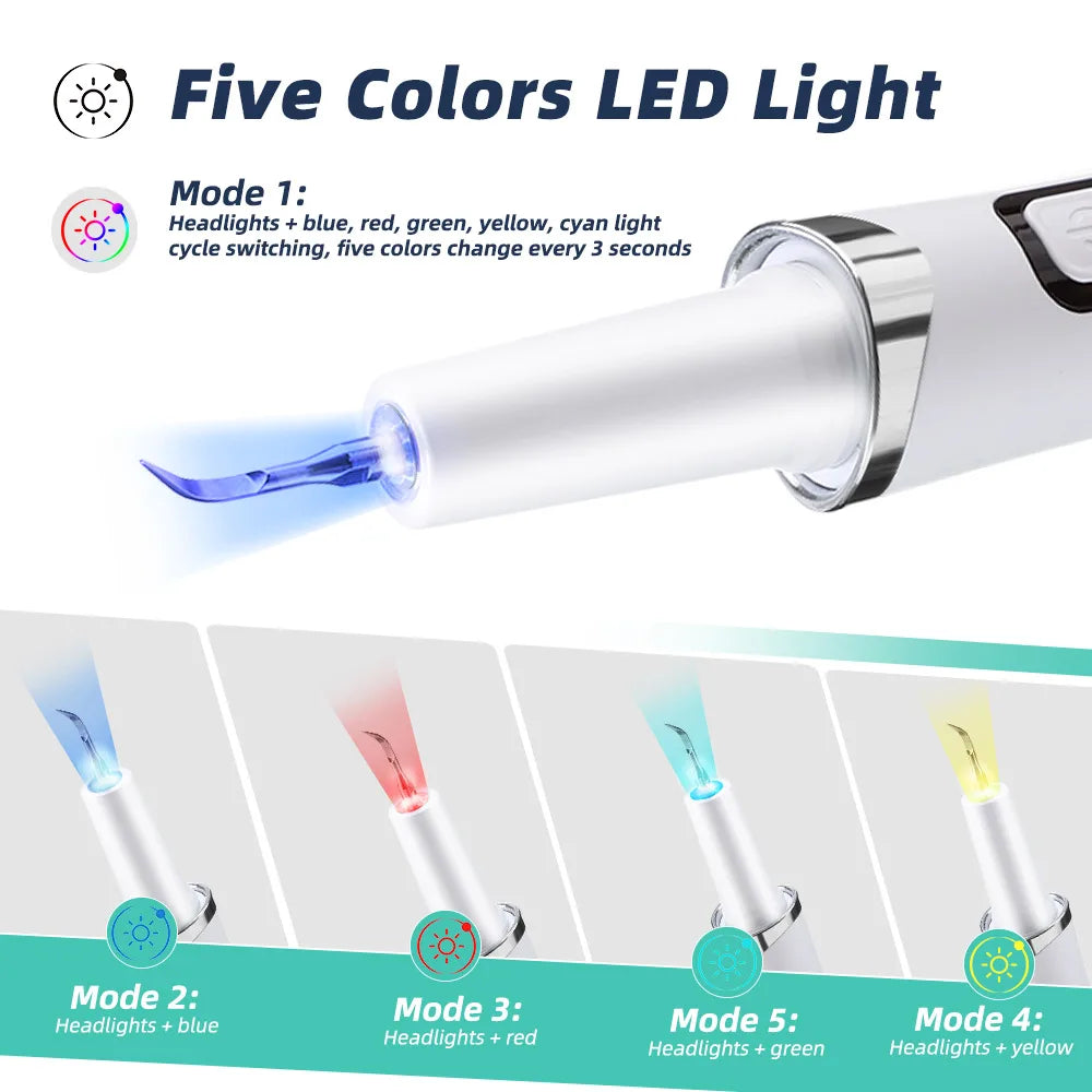 Plaque tartar Remover for Teeth Ultrasonic Tooth Cleaner Household Inter-Dental Pointed Cleaning Calculus Scaler Oral Care Set Peaceful Pleasures Health and Wellness
