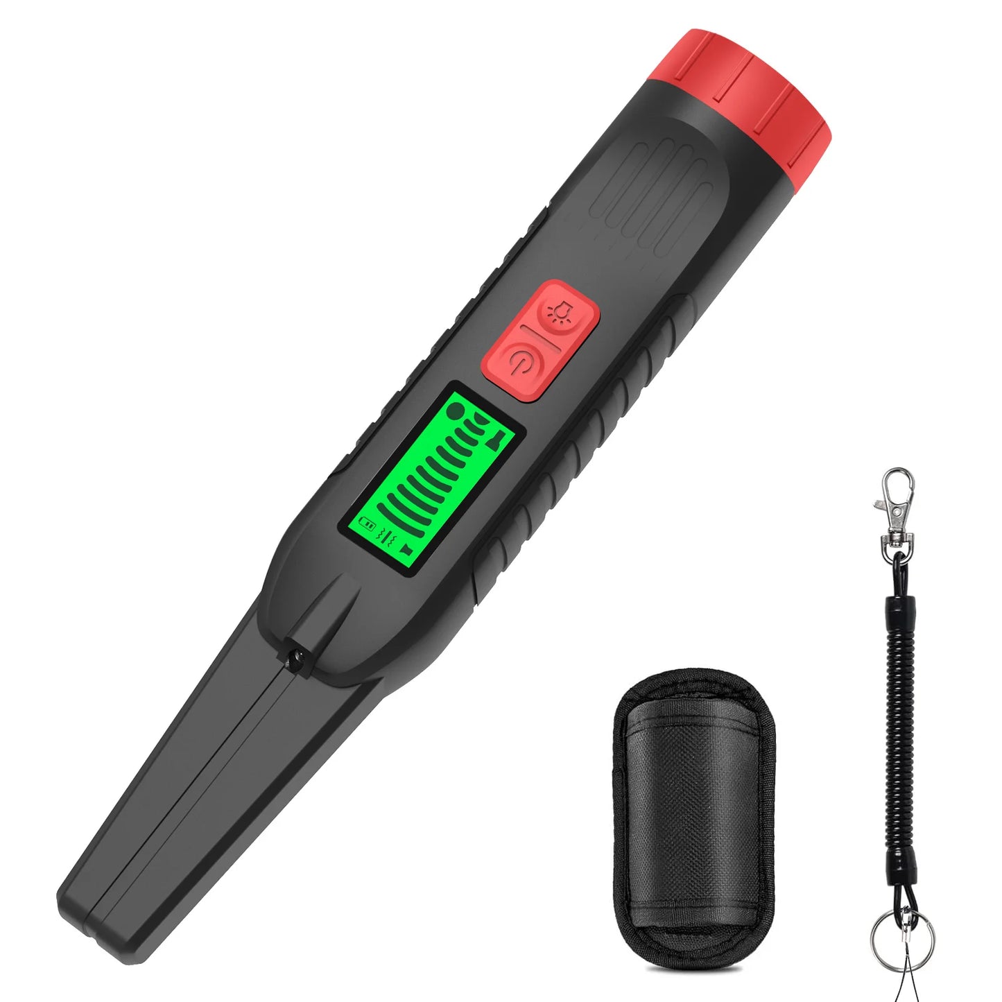 Professional Metal Detector with 360° Scan, Built-in Flashlight & LCD Display High Sensitivity Detector For Beach/Field Hunting Peaceful Pleasures Health and Wellness Black Red
