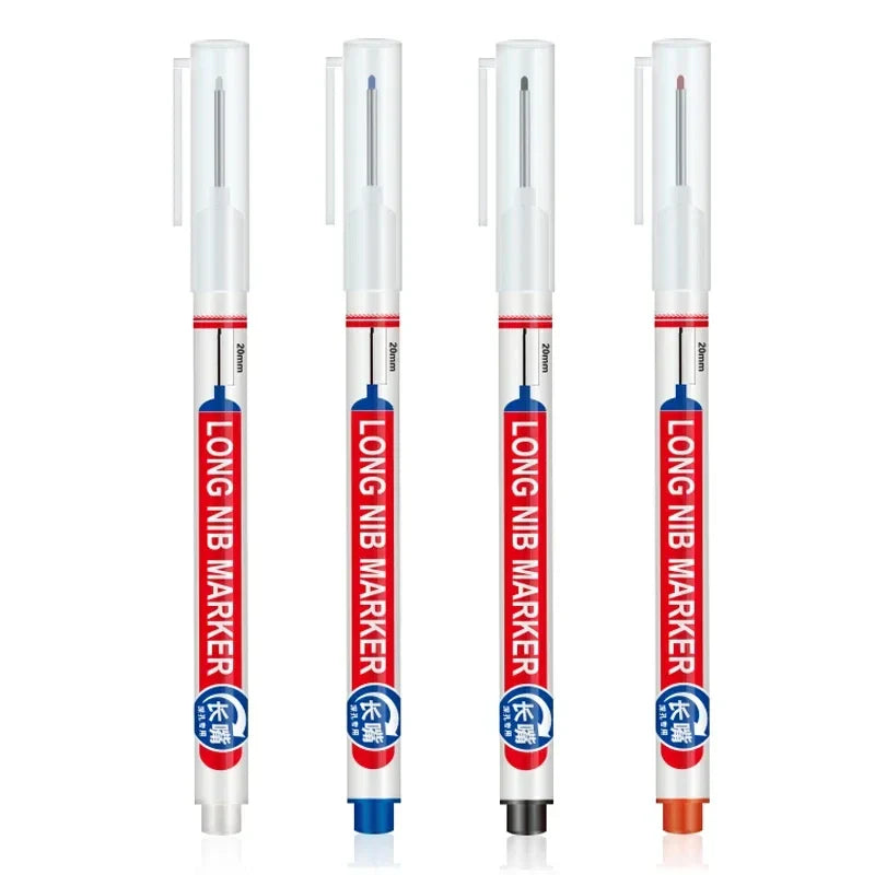 4-Pack 20mm Long Nib Deep Hole Marker Pens – Wood & Metal
