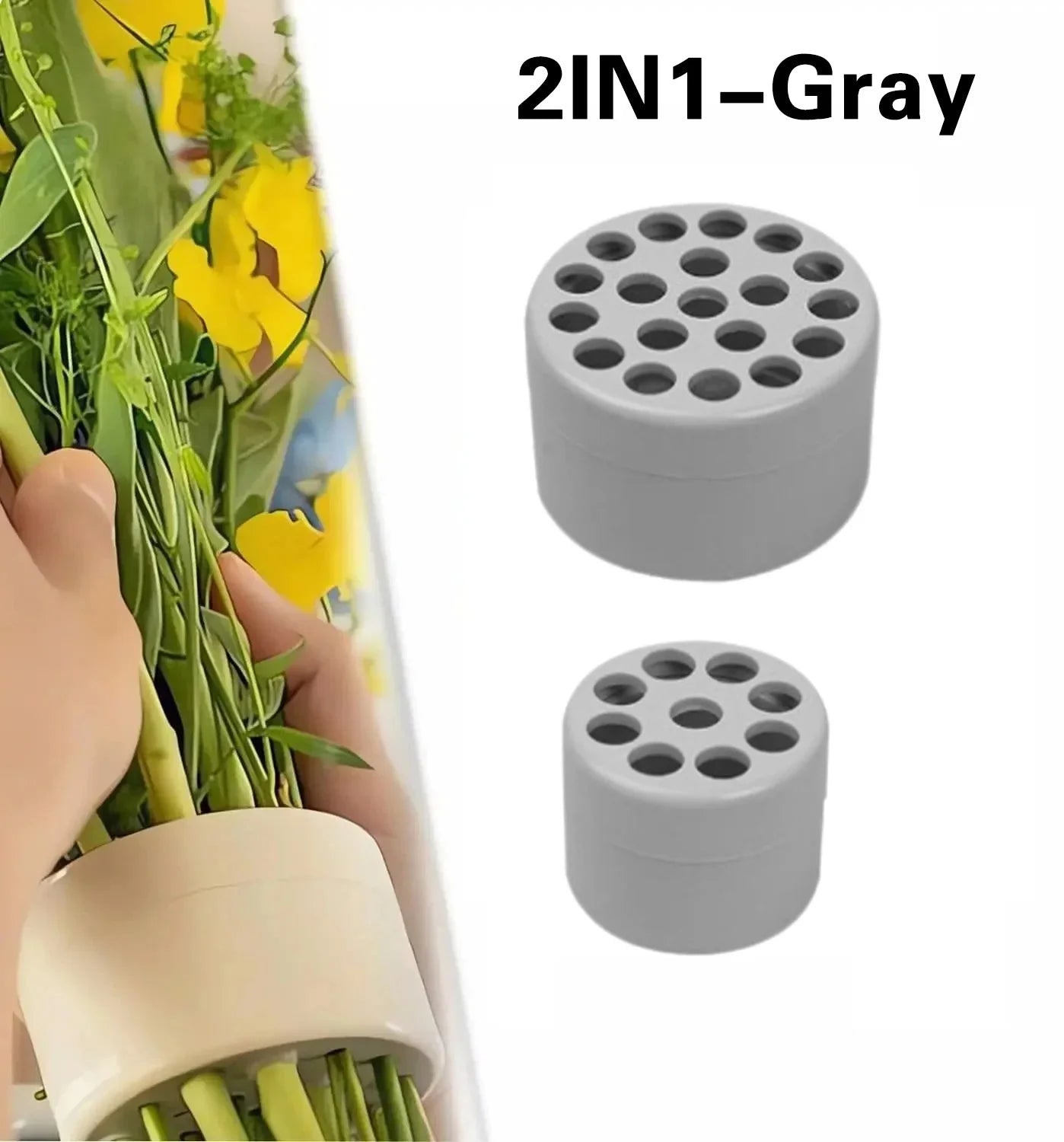 Spiral Ikebana Stem Holder for Flowers Spiral Stem Holder for Vases Bouquet Twister DIY Floral Art Accessory Shaper Flower Gifts Peaceful Pleasures Health and Wellness 2IN1-Gray
