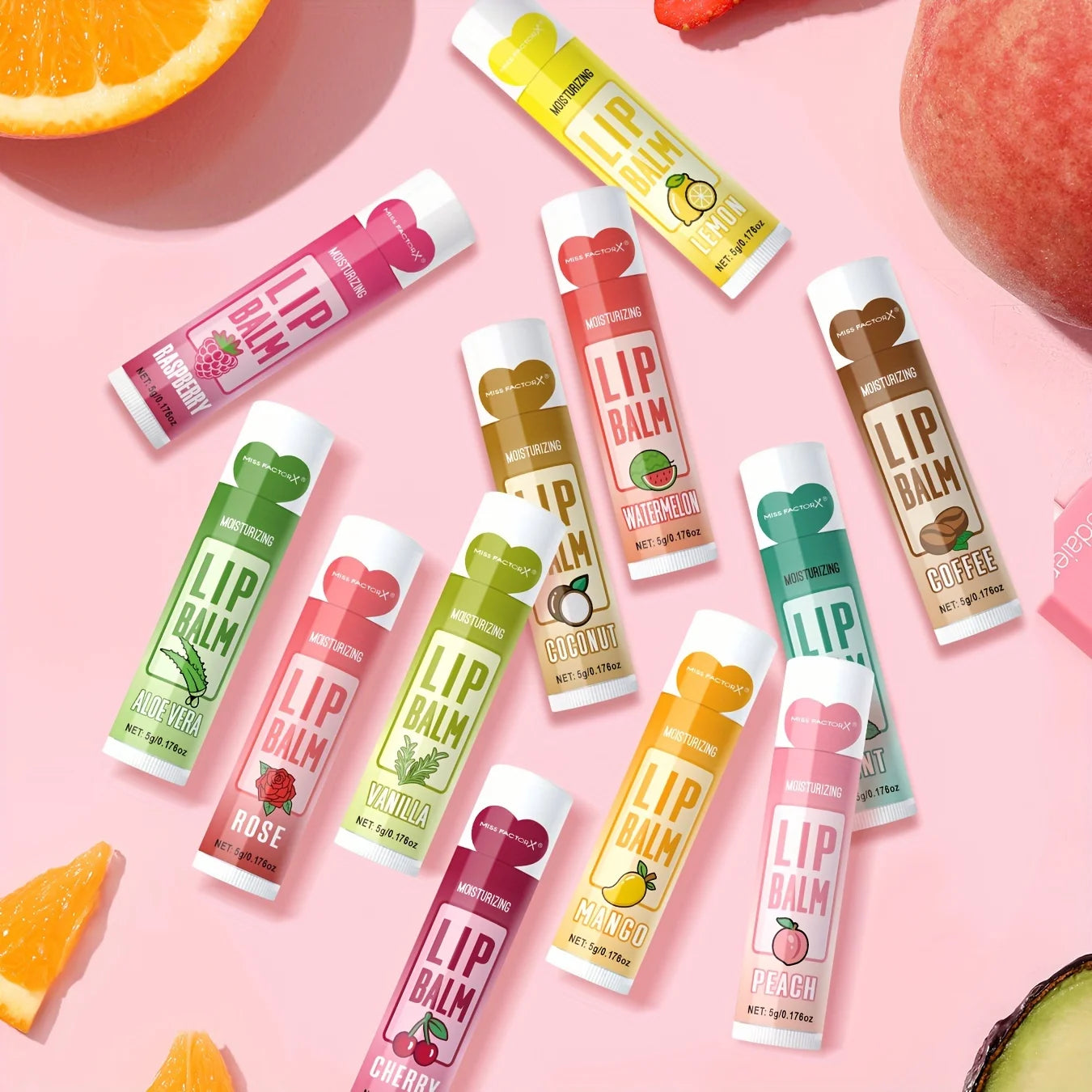 12 PCS/gift lip balm set 5g Deep Moisturizing and long-lasting moisturizing exfoliating to create hydrated lips Peaceful Pleasures Health and Wellness