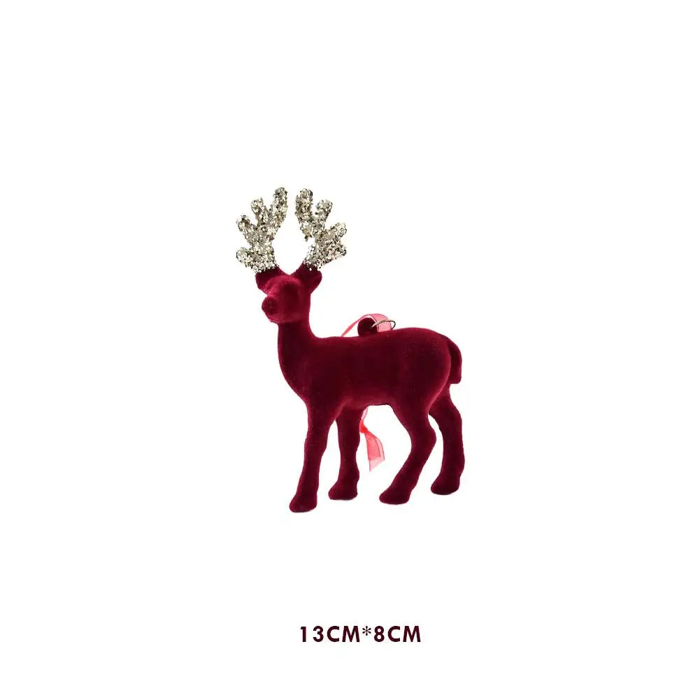 Flocking Mini Reindeer Christmas Ornament – Tabletop Deer Decor