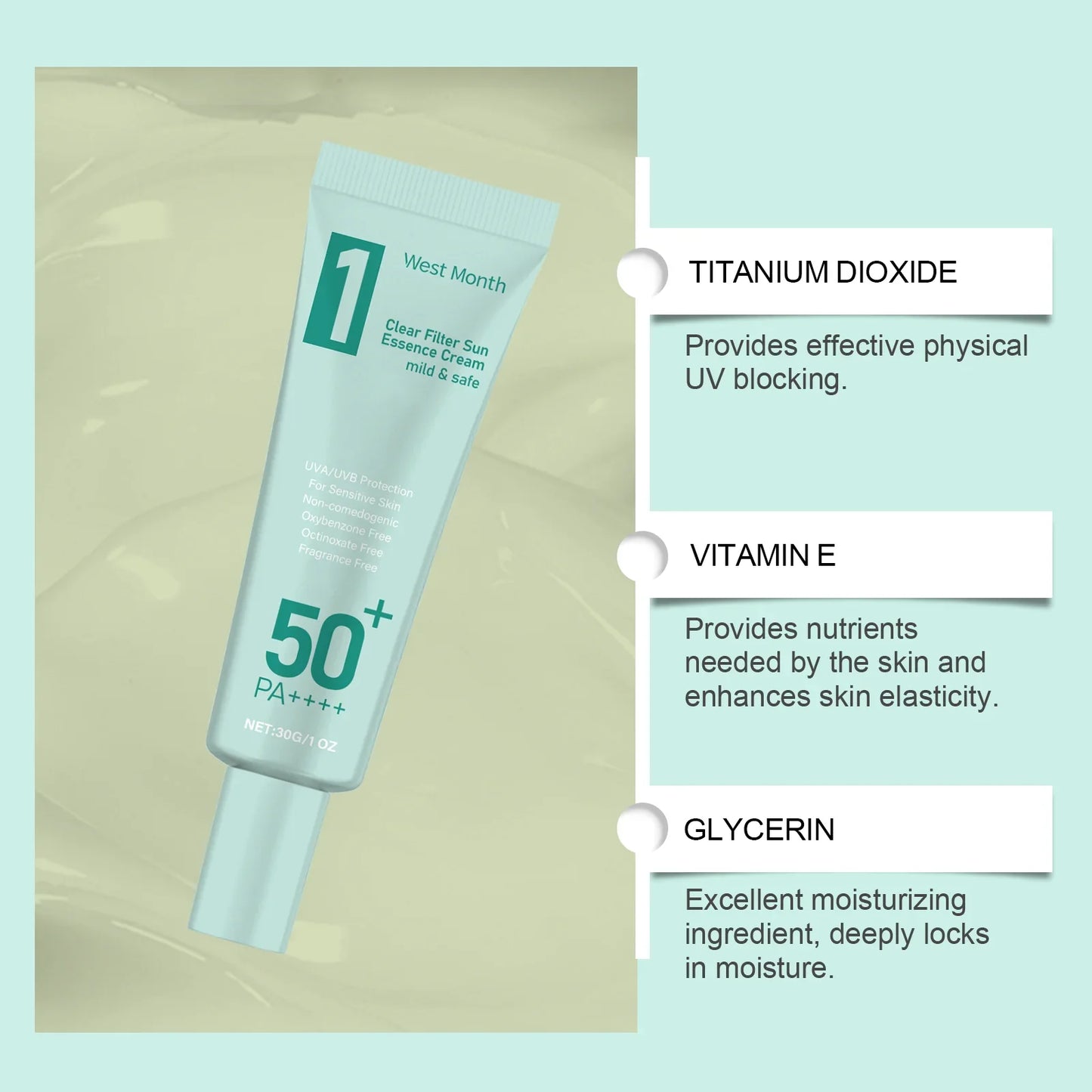 WEST MONTH SPF50 Sunscreen Broad Spectrum UV Defense Body
