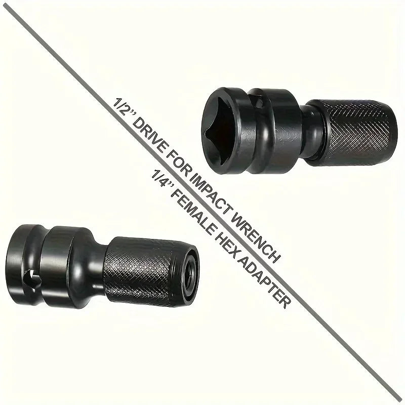 Impact Wrench Drill Adapter 1/2" to 1/4" Hex Bit Converter Power Tool Adapter Peaceful Pleasures Health and Wellness