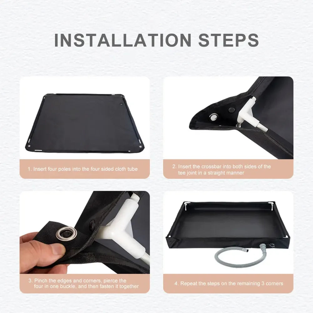 Foldable Portable Shower Base with Drain Hose Peaceful Pleasures Health and Wellness