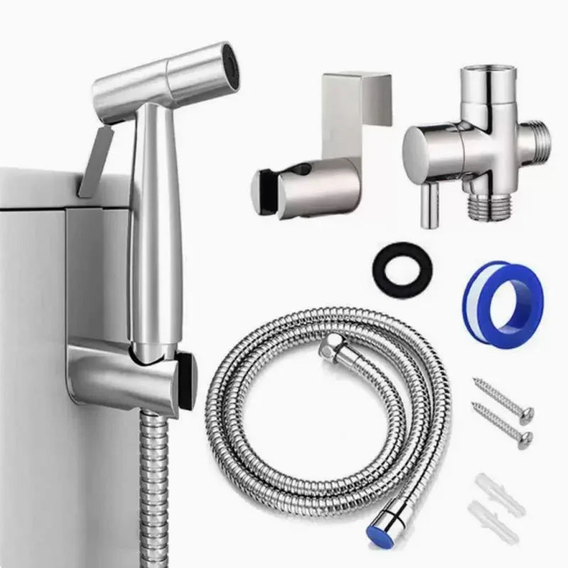High-Pressure Bidet Spray Gun & Triangle Valve Bathroom Kit
