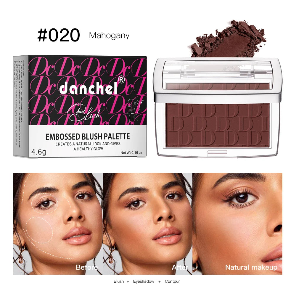 Hot Matte Embossed Blush Palette Rosy Blusher Facial Blush Powder High Pigmented Pink Coral Rouged For Cheeks Smooth Cosmetics Peaceful Pleasures Health and Wellness 020