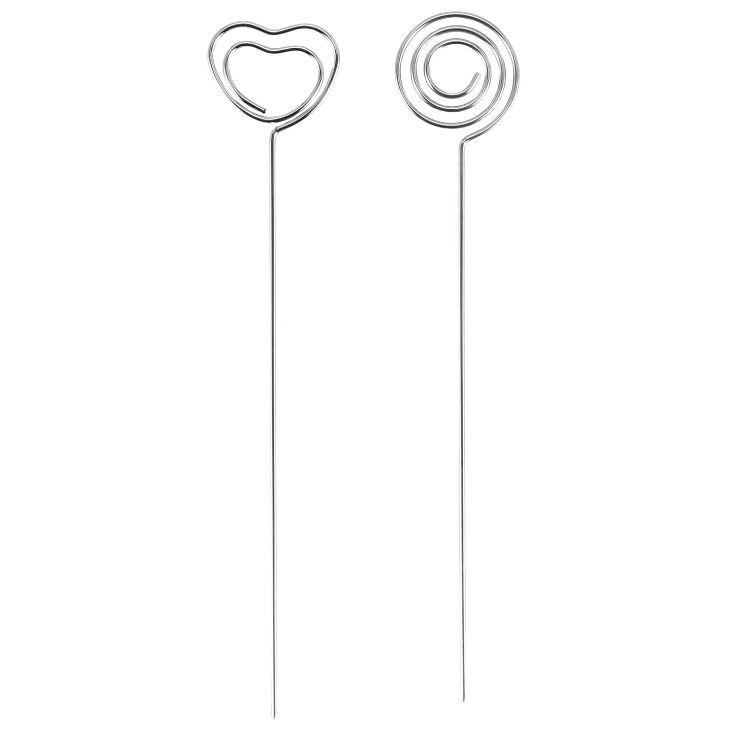 Y51A-60 Pieces Metal Wires Memo Clip Note Card Holders Table Number Clip Photo Stand For Wedding Party Cake Decor, Round And Hea Peaceful Pleasures Health and Wellness