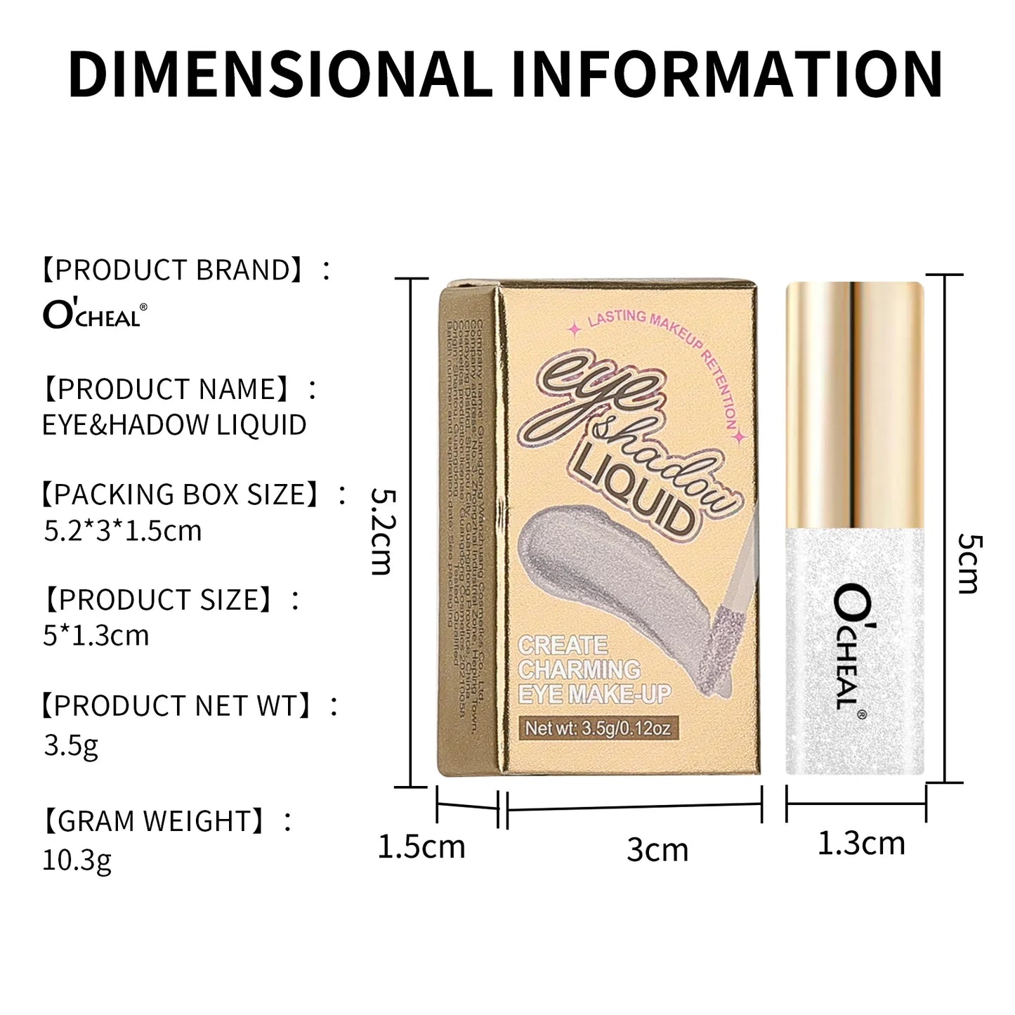 O'Cheal Glitter Liquid Eye Shadow – 7 Shades, Shimmer & Waterproof
