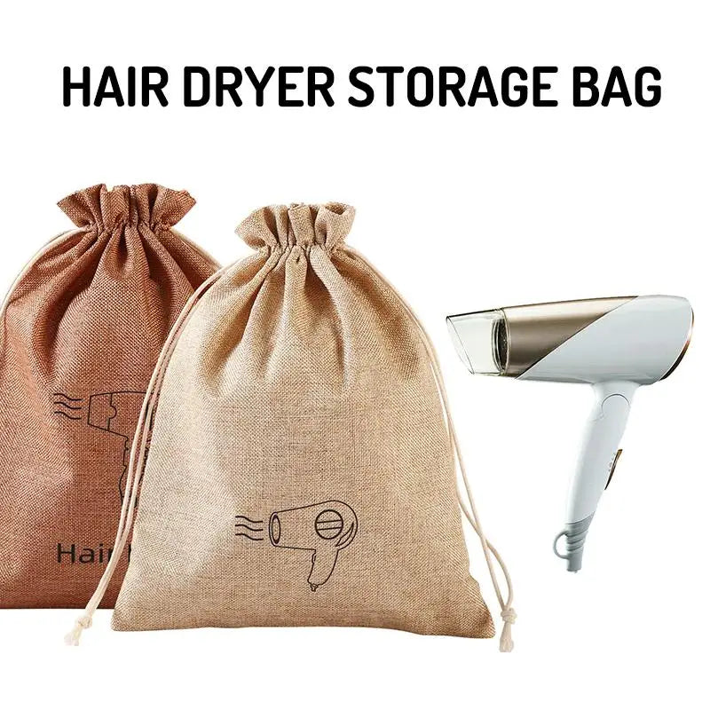Portable Hair Dryer Storage Bag | Drawstring Travel Organizer