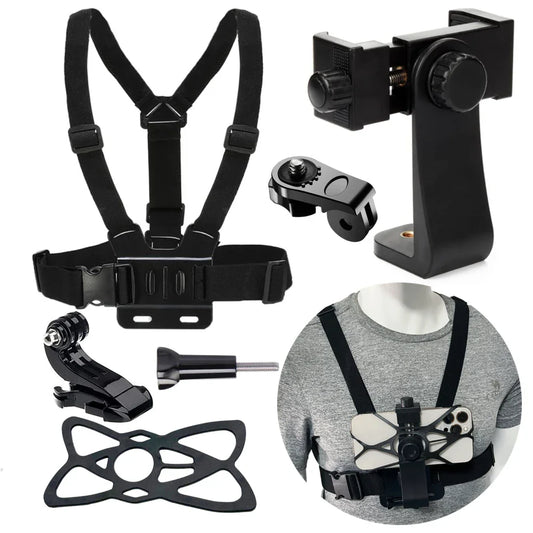 Chest Strap 360° Phone Mount for GoPro & Action Cameras Action Camera Harness Oasis Select Full Set