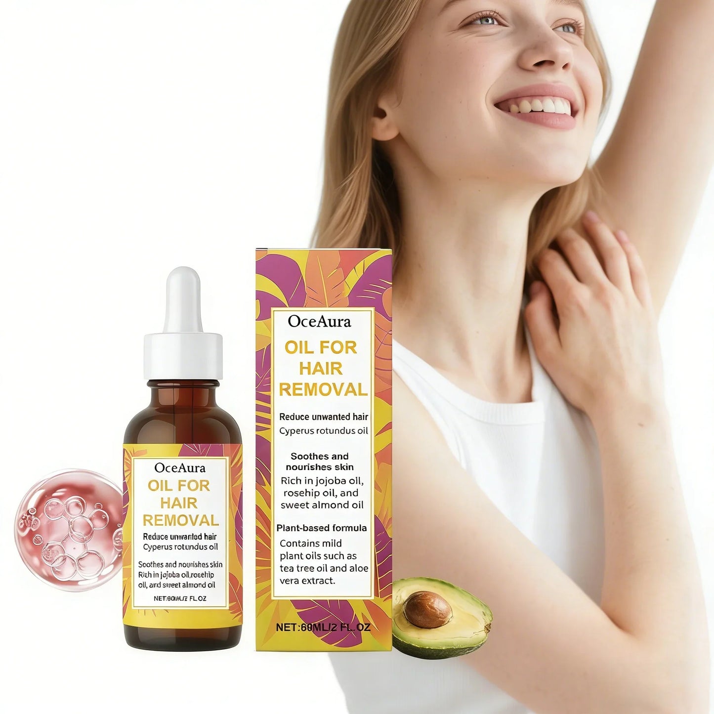 OceAura 60ml Cyperus Rotundus Hair Inhibitor Moisturizing Serum