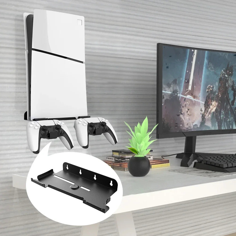 Wall Mount Gamepad Headset Bracket For Playstation 5 PS5 Slim Space Saving Shelf Stable for PS Slim Headset/Controller Peaceful Pleasures Health and Wellness